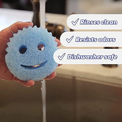 Scrub Daddy Color Sponge - Scratch-Free Multipurpose Dish Sponges for Kitchen, Bathroom + More - Household Cleaning Sponges Made with BPA-Free Polymer Foam (3 Count)