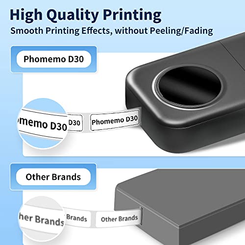 Phomemo D30 Label Maker, Mini Thermal Label Printer Portable Sticker Maker, Bluetooth Inkless Label Makers with Tape for HomeSmall BusinessProductsOrganizing Work for 0.23 0.35 0.47 inch 12mm Tape