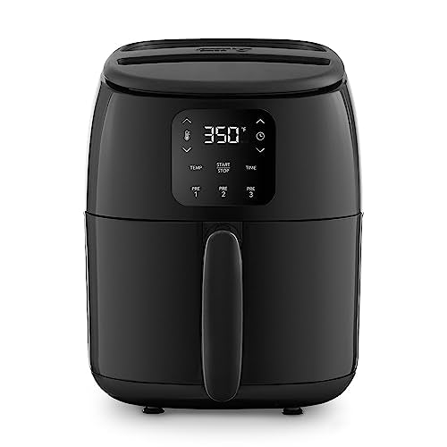 DASH Tasti-Crisp™ Digital Air Fryer with AirCrisp Technology, Custom Presets, Temperature Control, and Auto Shut Off Feature, 2.6 Quart - Black