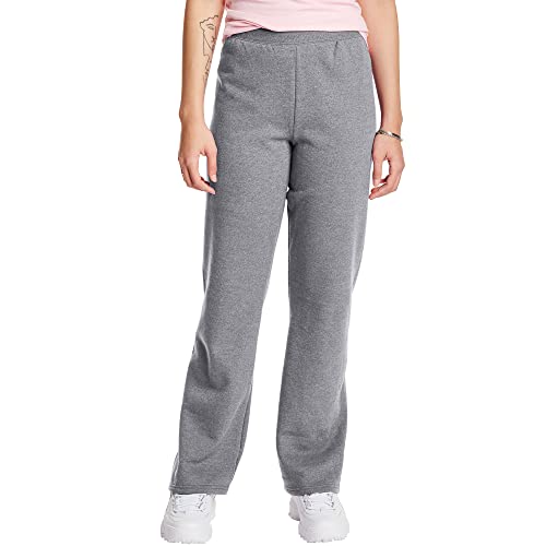 Hanes Women's EcoSmart Open Bottom Leg Sweatpants, Light Steel, Small