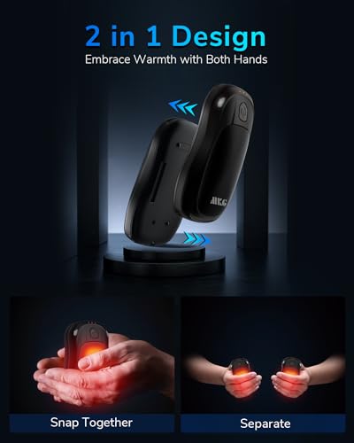 Hand Warmers Rechargeable 2 Pack, MKG Electric Hand Warmer, 20 Hrs Long Lasting Reusable HandWarmers with 3 Levels Quick Heat, Portable Pocket Heater for Camping, Hunting, Golf, Women Wen Winter Gift