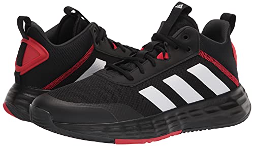 adidas mens Own the Game 2.0 Basketball Shoe, Black/White/Carbon, 9.5 US