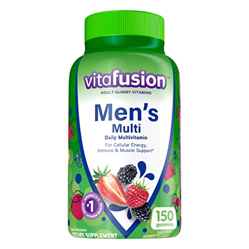 vitafusion Adult Gummy Vitamins for Men, Berry Flavored Daily Multivitamins for Men With Vitamins A, C, D, E, B6 and B12, America’s Number 1 Gummy Vitamin Brand, 75 Day Supply, 150 Count