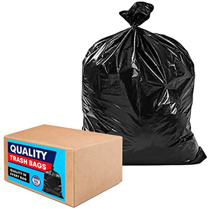 Tasker 55 Gallon Trash Bags (Value 50 Bags w/Ties) Extra Large Industrial Trash Bags 55 Gallon, Lawn and Leaf Bags, Extra Large Outdoor Contractor Trash Can Liners, 50-60 Gallon Commercial Trash Bags.