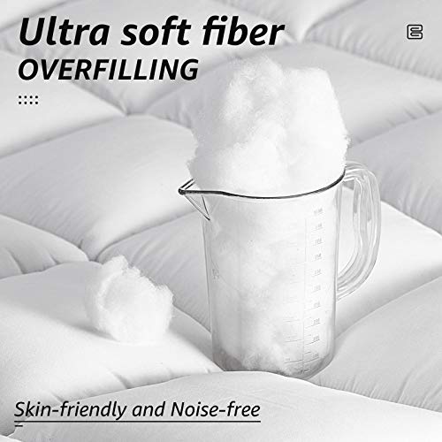 HYLEORY All Season Queen Size Bed Comforter - Cooling Goose Down Alternative Quilted Duvet Insert with Corner Tabs - Winter Warm - Machine Washable - White