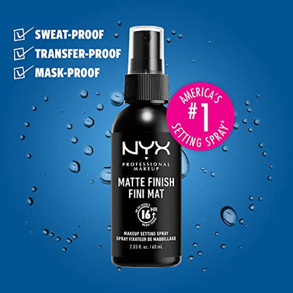 NYX PROFESSIONAL MAKEUP Makeup Setting Spray, Matte Finish, 2.03 Fl Oz (Pack of 1)