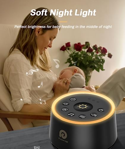 White Noise Machine - Dreamegg Sound Machine for Baby Kid Adult, Noise Machine for Sleeping with 24 Calming Sound, Ambient Nightlight, Continuous or Timer, Loud Sleep Machine for Home Nursery Office