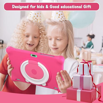 SGIN 10 Inch Kids Tablet, 2GB+64GB Kids Tablets with Case, Android 12 Tablet for Kids, WiFi, Dual Camera, Educational Games，iWawa Pre Installed, Parental Control APP (Pink)