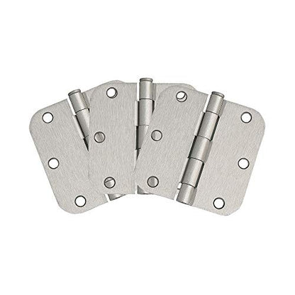 Design House 188441-SN 3.5-inch x 3.5-inch 5/8-inch Rounded Interior Radius Door Hinge Satin Nickel 3-Pack