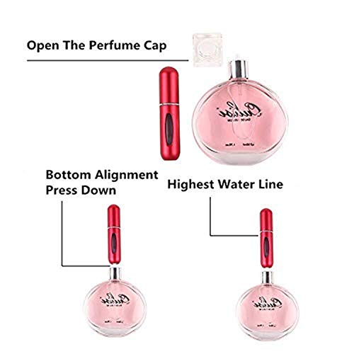 Refillable Perfume Atomizer Bottle, Pocket Cologne Sprayer, Travel Mini Perfume Atomizer Container Multicolor Perfume Spray, Scent Pump Case for Traveling 3 Pcs Pack of 5ml, Blue-Silver-Rose Pink