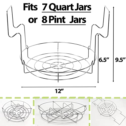 Canning Pot with Rack and full Set + ½ Pint ladle Measuring Cups - Supplies Kit for Beginner, Food Grade Stainless Steel Accessories Starter