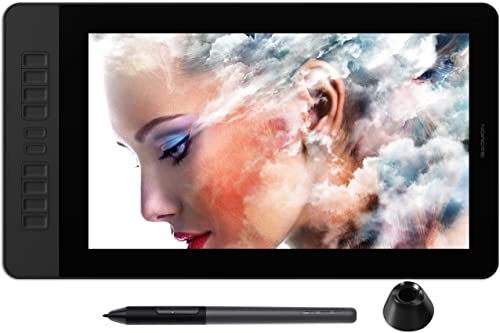 Drawing Tablet with Screen GAOMON PD1561 Drawing Monitor Art Tablet with Adjustable Stand, 10 Shortcut Keys, Tilt Support, Battery-Free Pen, 15.6-inch Graphics Tablet for Mac, Windows PC