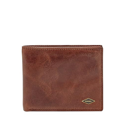 Fossil Men's Ryan Leather RFID-Blocking Bifold with Flip ID Wallet, Dark Brown, (Model: ML3729201)