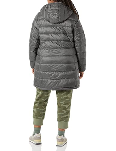 Amazon Essentials Women's Lightweight Water-Resistant Hooded Puffer Coat (Available in Plus Size), Charcoal Heather, X-Large