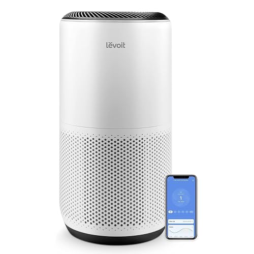 LEVOIT Air Purifiers for Home Large Room Up to 1980 Ft² in 1 Hr With Air Quality Monitor, Smart WiFi and Auto Mode, 3-in-1 Filter Captures Pet Allergies, Smoke, Dust, Pollen, Core 400S, Cream White