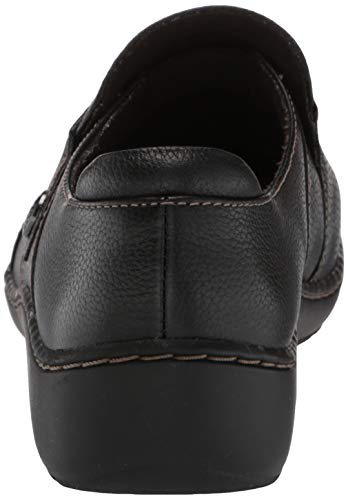 Clarks Women's Cora Poppy Loafer, Black Tumbled, 8.5