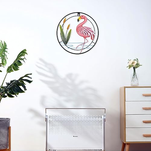 huangpai Metal Flamingo Wall Art, Porch Front Door Wall Decor, Room, Outdoor, Club, Bars, Front Door, Metal Hanging Wall Art Décor