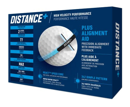 TaylorMade 2021 TaylorMade Distance+ Dozen Golf Balls, White