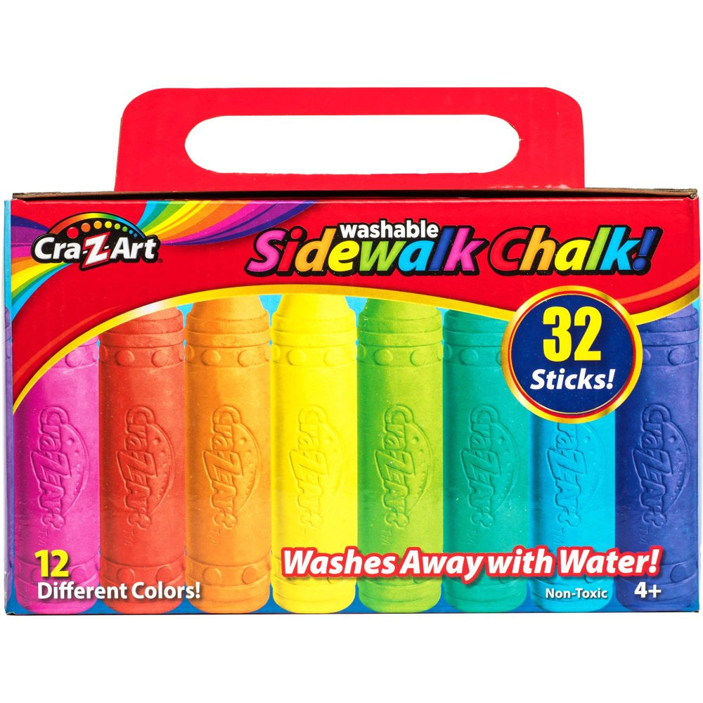 Cra-Z-Art Washable Sidewalk Chalk, 32 Count, Multicolor, Children to Adult