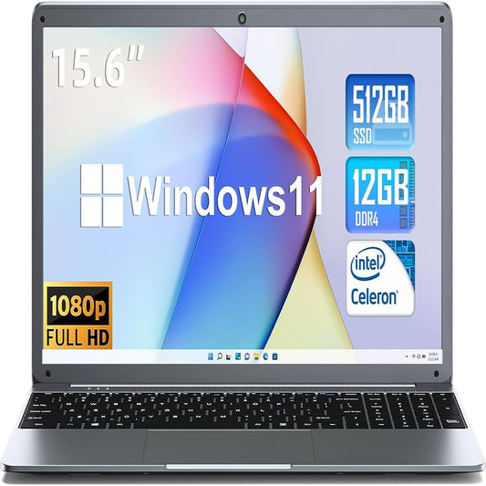 SGIN 15.6Inch Laptop 12GB DDR4 512GB SSD Windows 11 Laptop Computer with Intel Celeron N5095A up to 2.9Ghz Full HD 1920X1080 Laptops Computer