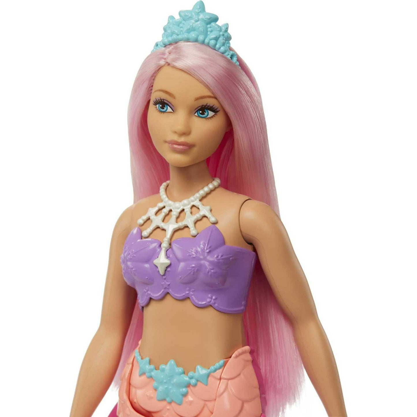 Barbie Dreamtopia Mermaid Doll with Curvy Body, Pink Hair & Tail & Tiara Accessory