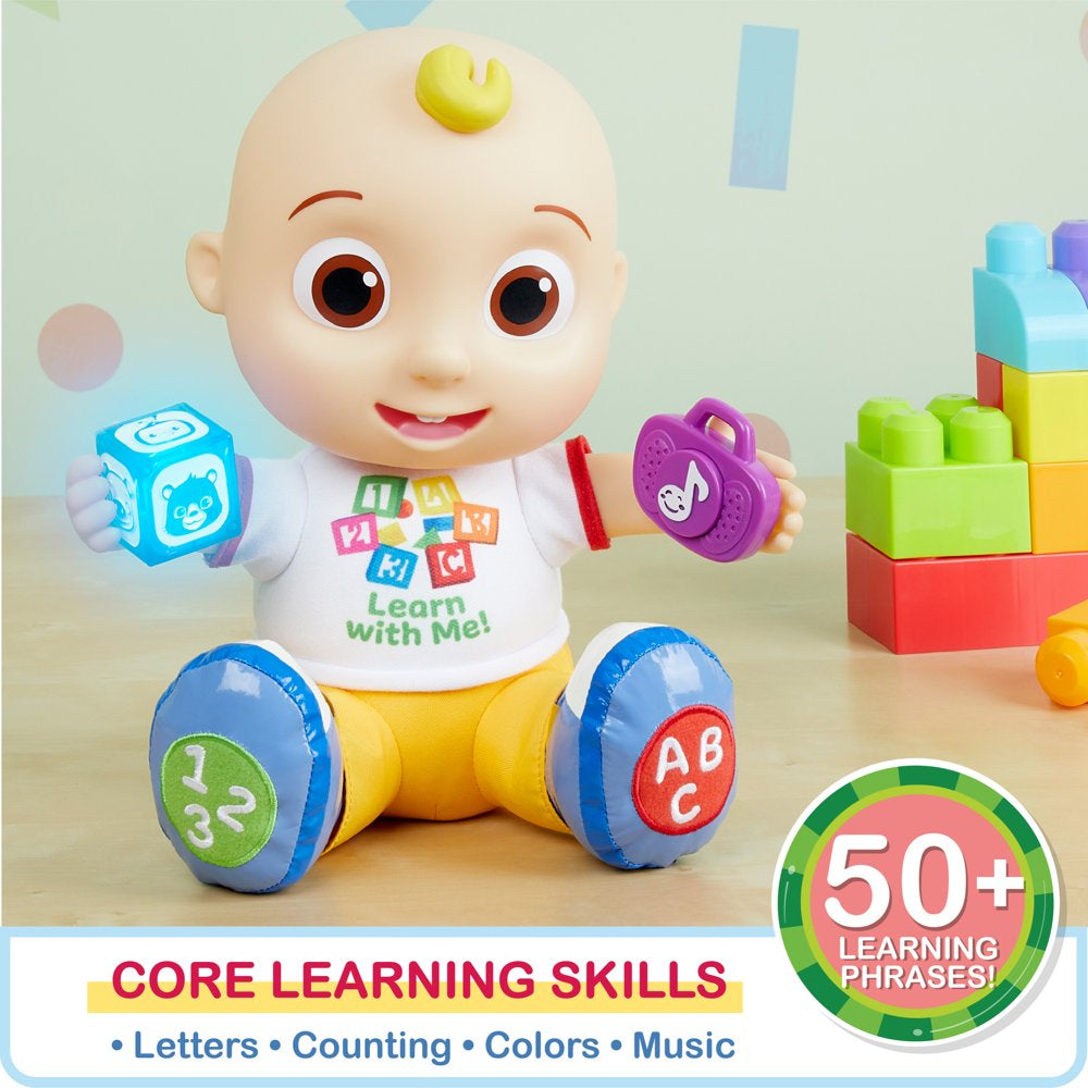 CoComelon Interactive Learning JJ Doll with Lights, Sounds, and Music to Encourage Letter, Number, and Color Recognition, Kids Toys for Ages 18 month