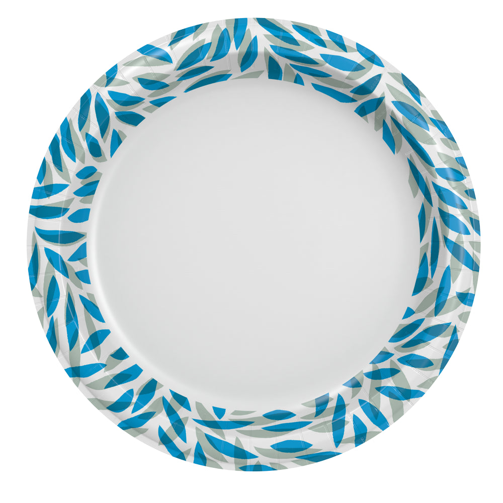 Great Value Ultra Disposable Paper Dinner Plates, White, 10 inch, 50 Plates, Patterned