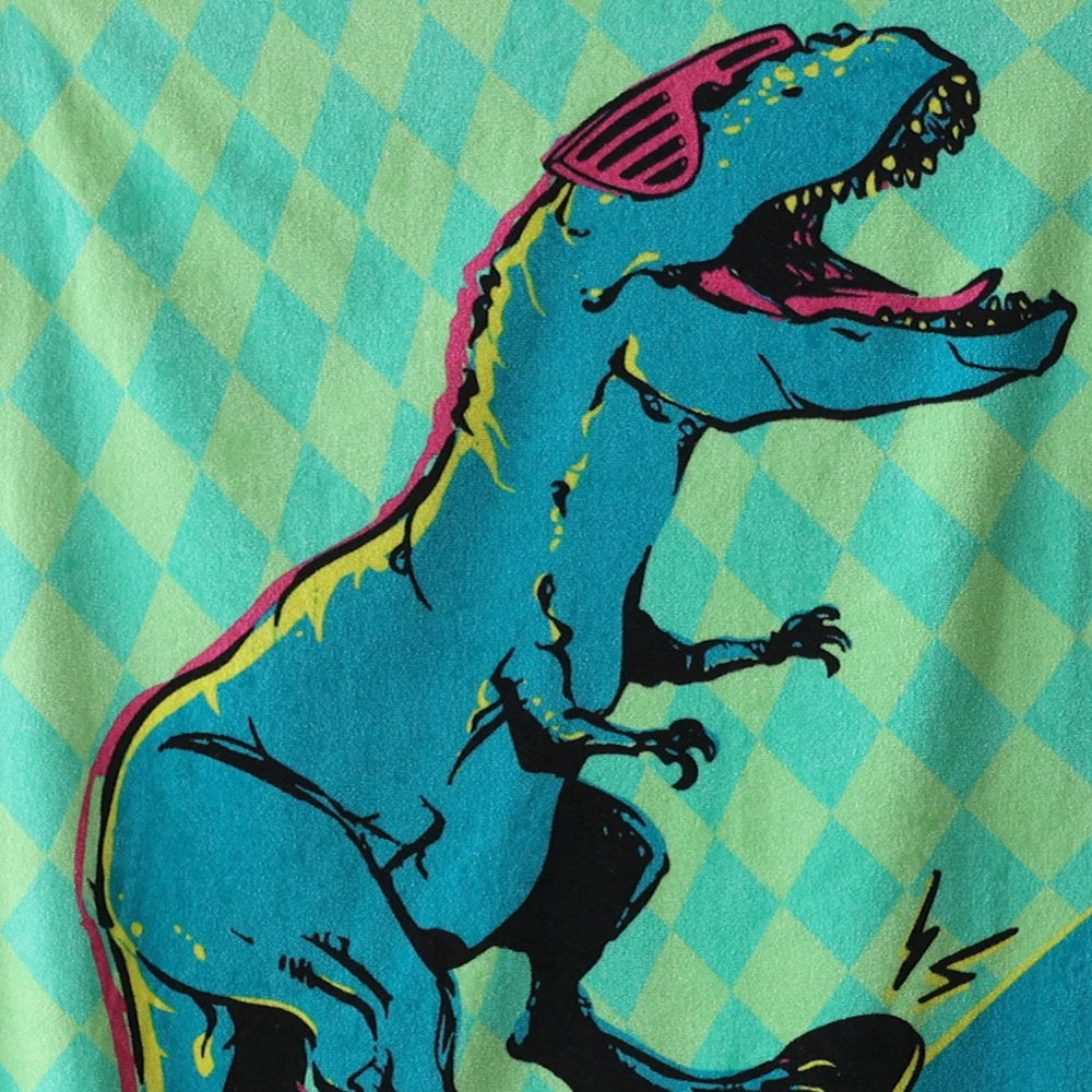 Mainstays Velour Beach Towel, Skateboard Dinosaur, Multi-Color , 28X60