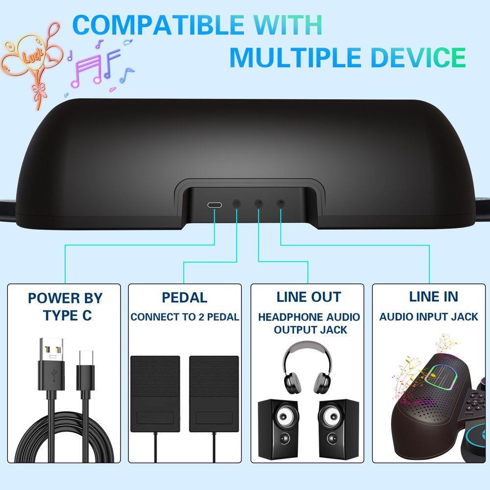 Dammyty Upgrade 9 Pads Kids Adults Electronic Drum Sets Kit with Headphone Jack and Dual Bluetooth Speaker Wireless Connection for Christmas Birthday Gift