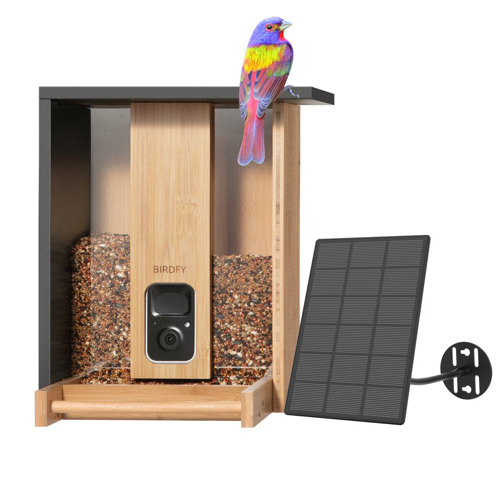 Bird Feeder with Camera, Netvue Birdfy Upgrade Smart Feeder Bamboo Ideal Gift for Bird Lover Natural(Lite+Solar)