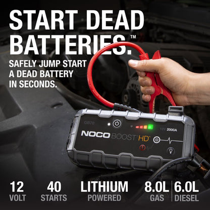 NOCO Boost HD GB70 2000A 12V UltraSafe Portable Lithium Jump Starter