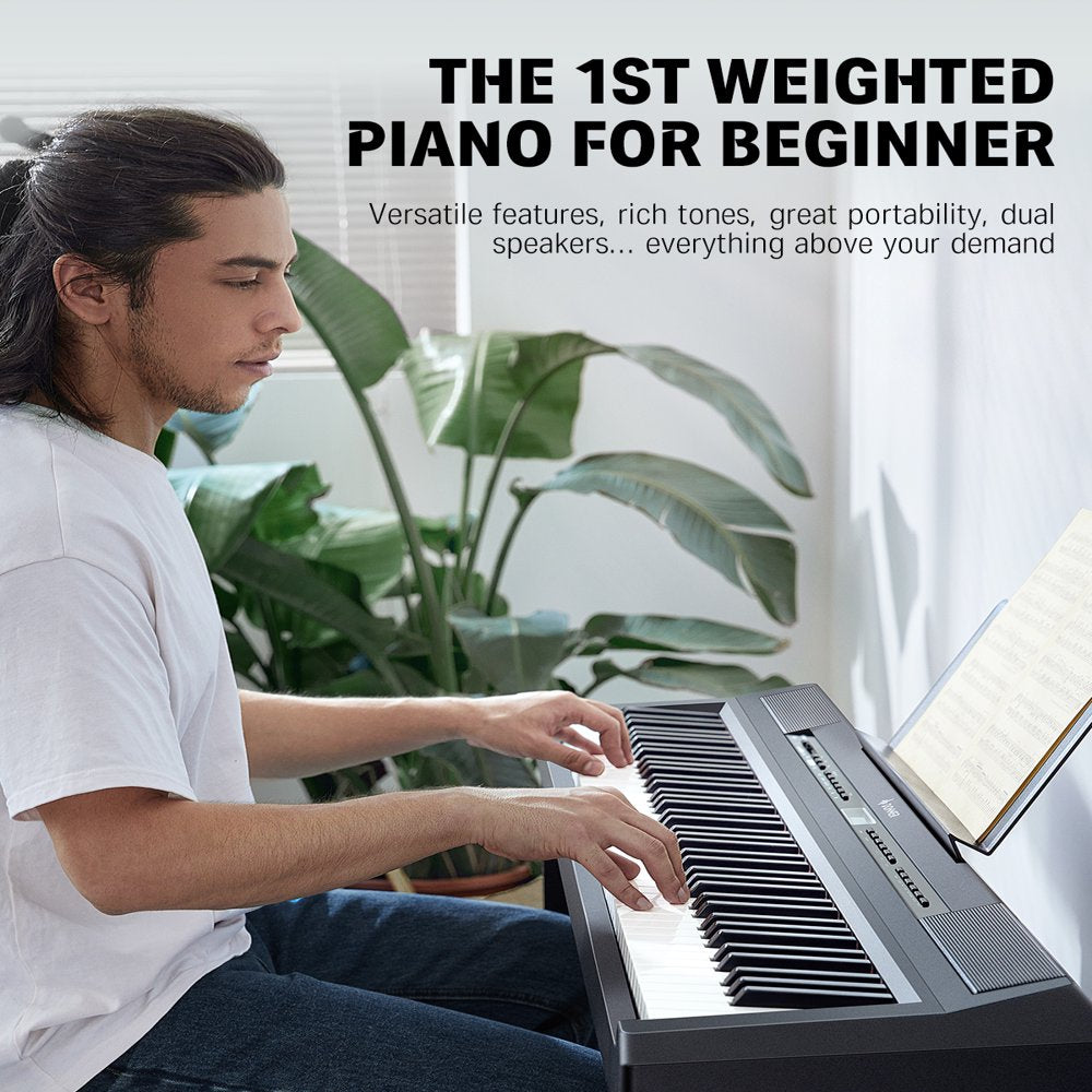 Donner DEP-20 Beginner Digital Piano 88 Key Full Size Weighted Keyboard, Portable Electric Piano