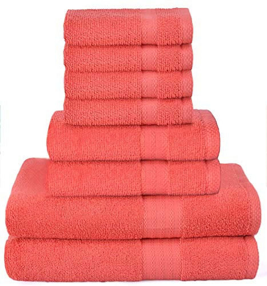 GLAMBURG Ultra Soft 8-Piece Towel Set - 100% Pure Ringspun Cotton, Contains 2 Oversized Bath Towels 27x54, 2 Hand Towels 16x28, 4 Wash Cloths 13x13 - Ideal for Everyday use, Hotel & Spa - Black