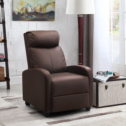 Homall Massage Recliner Chair Single Sofa Chair Small Recliner PU Leather Living Room Sofa,Brown