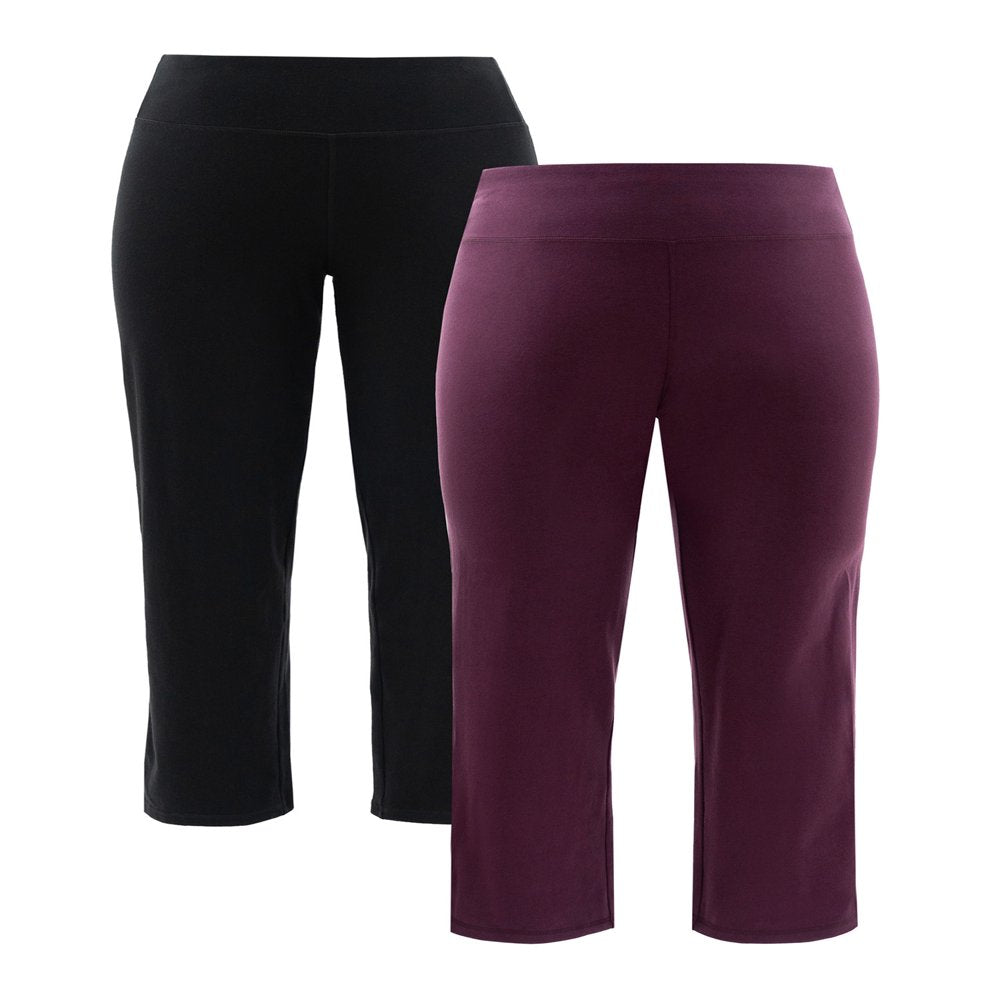  Women'S plus Size Core Active Relaxed Fit Pants, 2-Pack