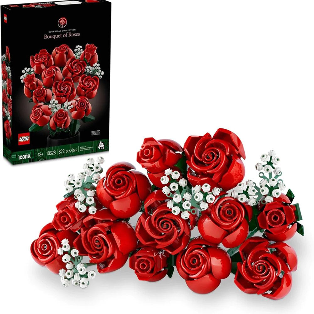 LEGO Icons Bouquet of Roses, Home Décor Artificial Flowers, Gift for Her or Him for Anniversary and Valentine’s Day, Botanical Collection, 10328