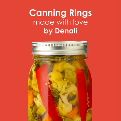 Denali Wide Mouth Canning Rings | 12-Pack | Forged Steel Bands | Fits Traditional Mason Jars, Ball or Kerr | Denali is a USA Company