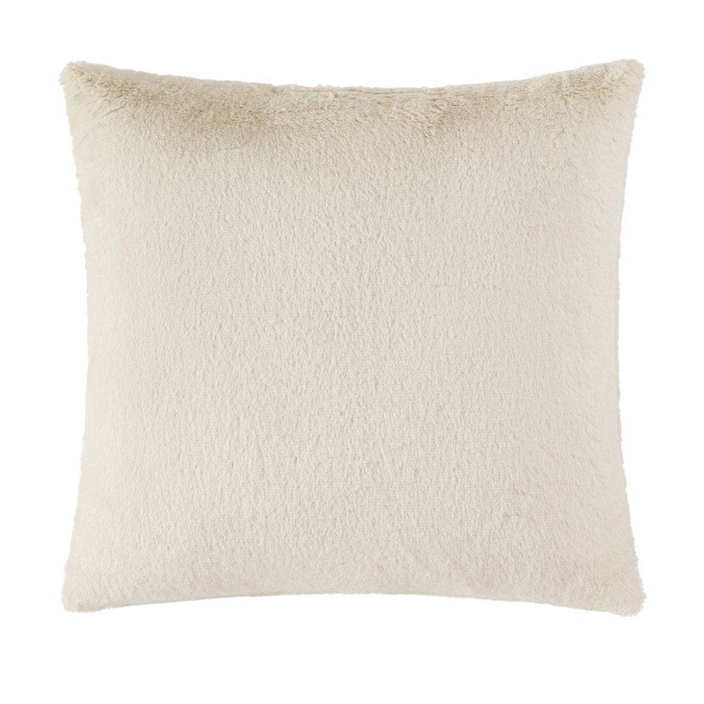 Mainstays Tip Dye Faux Fur Decorative Pillow, Ivory, 20" x 20", 1 each