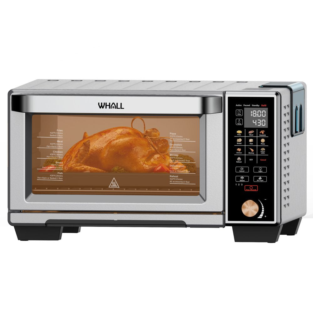 WHALL Air Fryer Toaster Oven - 30QT Convection Oven, 11-in-1 Steam Oven, Touchscreen, 4 Accessories