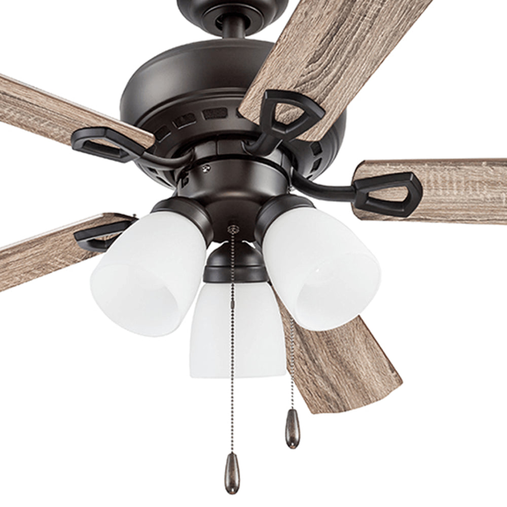 Prominence Home Miller Park 44" Bronze LED Ceiling Fan with 5 Blades, Pull Chains & Reverse Airflow