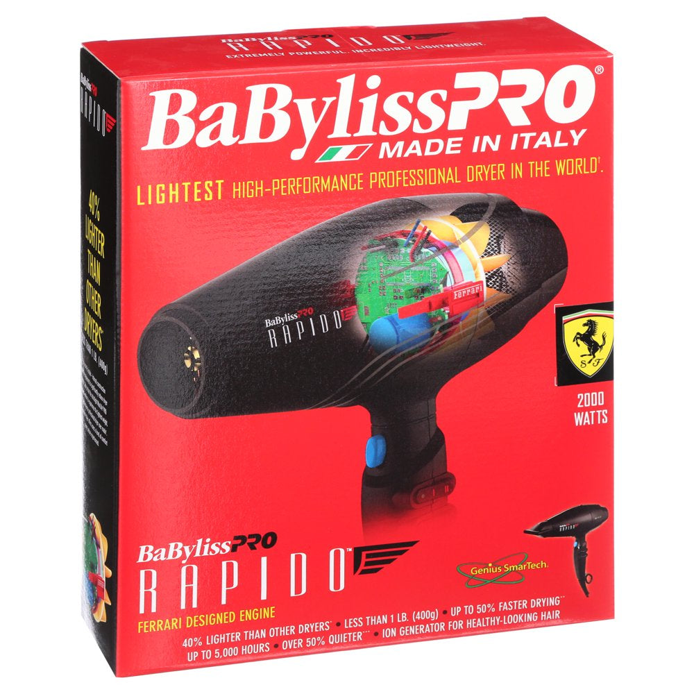 Babyliss Pro Rapido Hair Dryer, Black