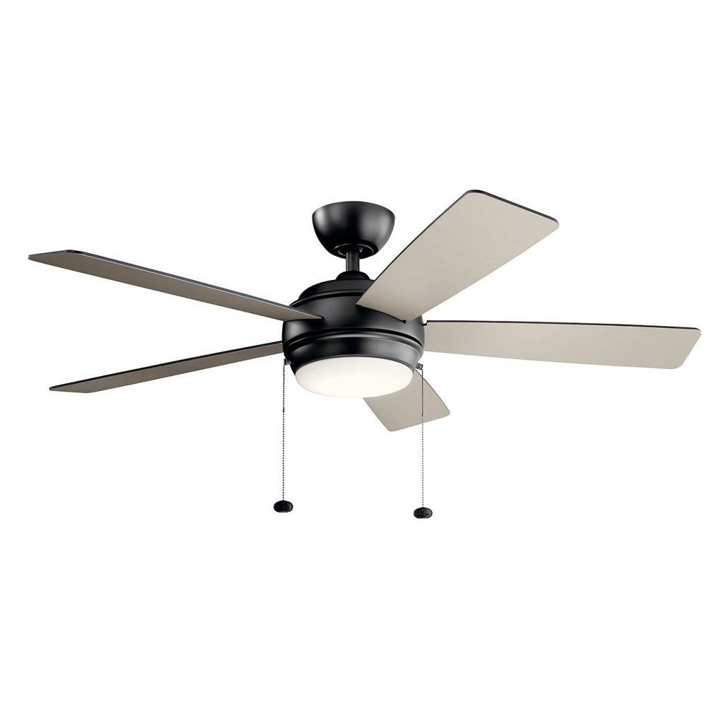 Kichler Starkk 52" Satin Black Integrated LED Ceiling Fan with Reversible Blades