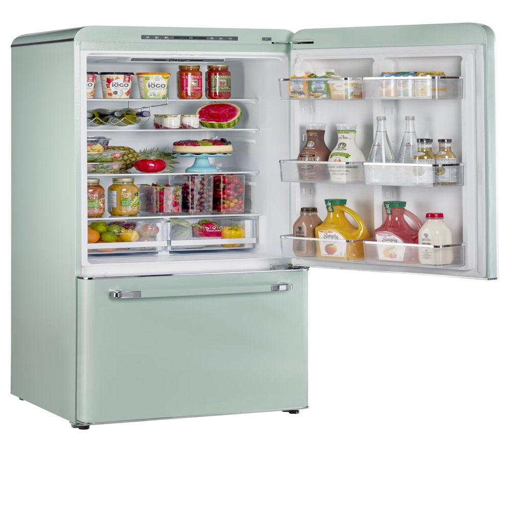 Unique Classic Retro 30" Frost Free 17.7 cu/ft Freestanding Bottom Freezer Refrigerator, ENERGY STAR Certified