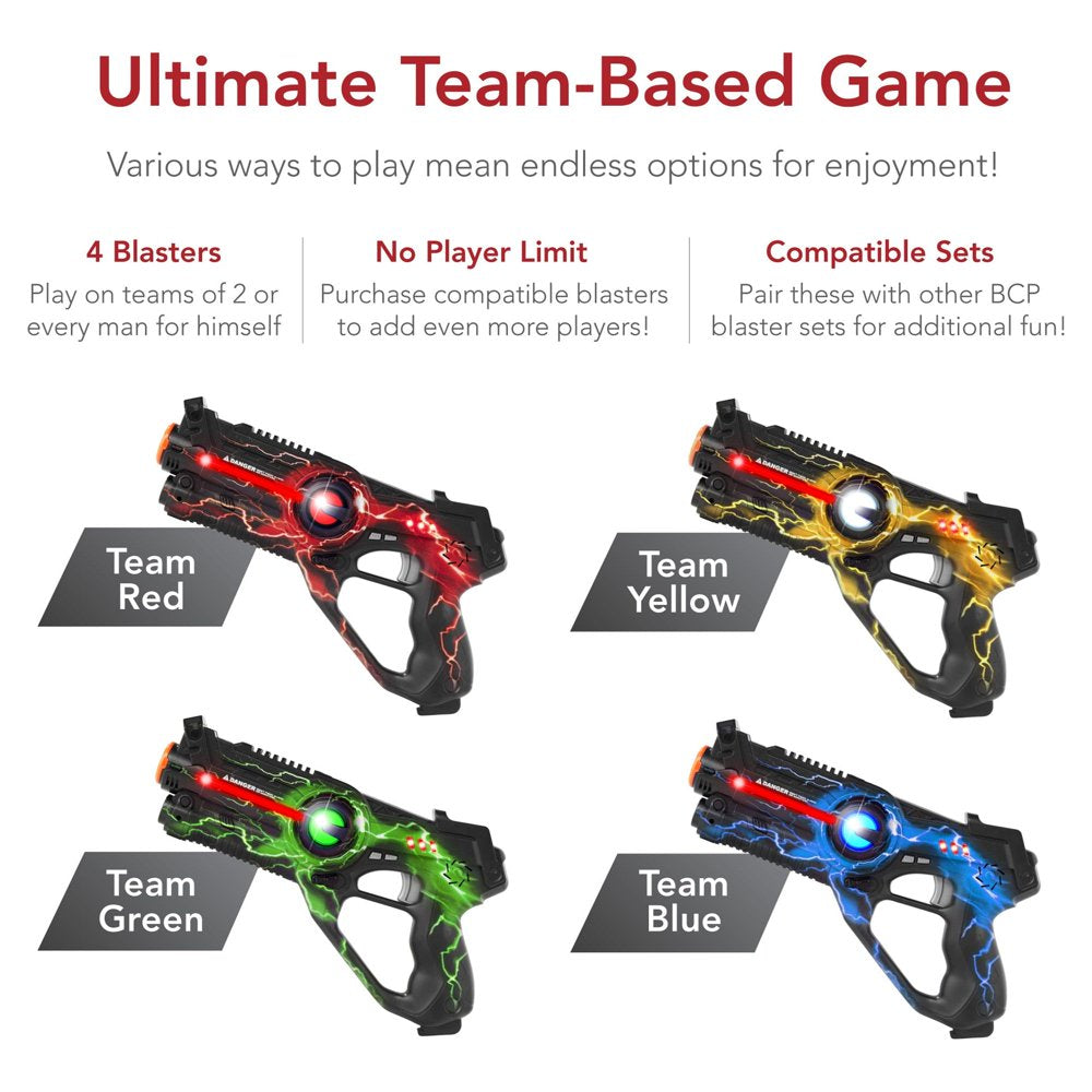 Best Choice Products Set of 4 Infrared Laser Tag Blaster Set for Kids & Adults w/ Multiplayer Mode