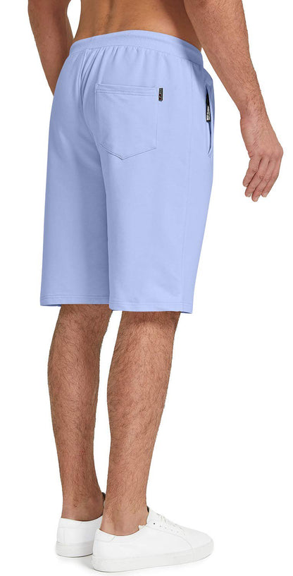  Mens Shorts Casual Drawstring Zipper Pockets Elastic Waist Big and Tall Beach Shorts