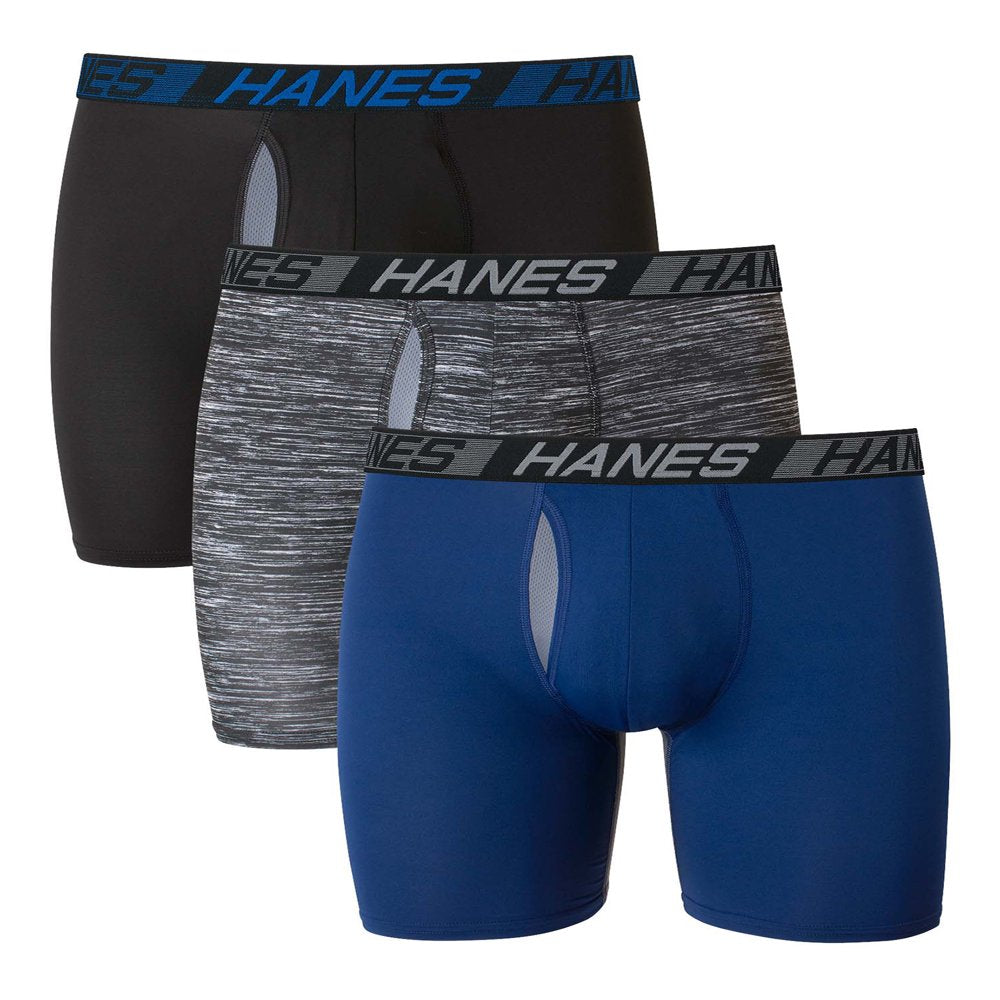 Hanes X-Temp Total Support Pouch Men's Trunks, Anti-Chafing Underwear, 3-Pack