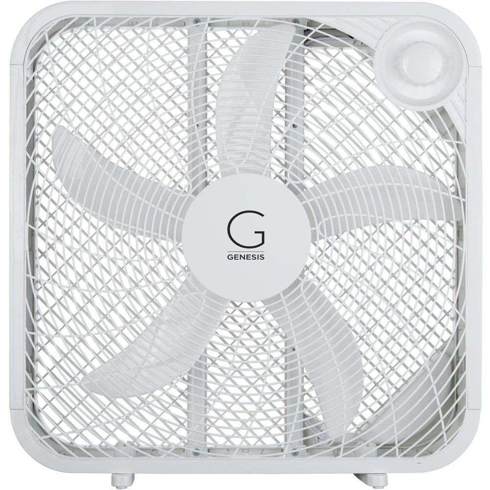 Genesis 20" 3 Speed Box Fan with Max Cooling Technology, G20BOX-WHT, White