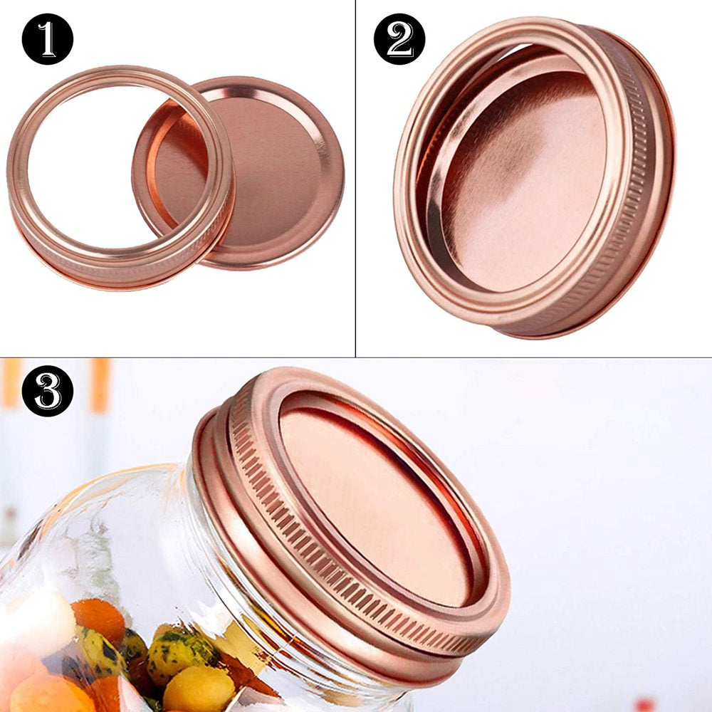 Ball Kerr Mason Jar Canning Lids and Rings Regular Mouth |12 Set, Rose Gold|