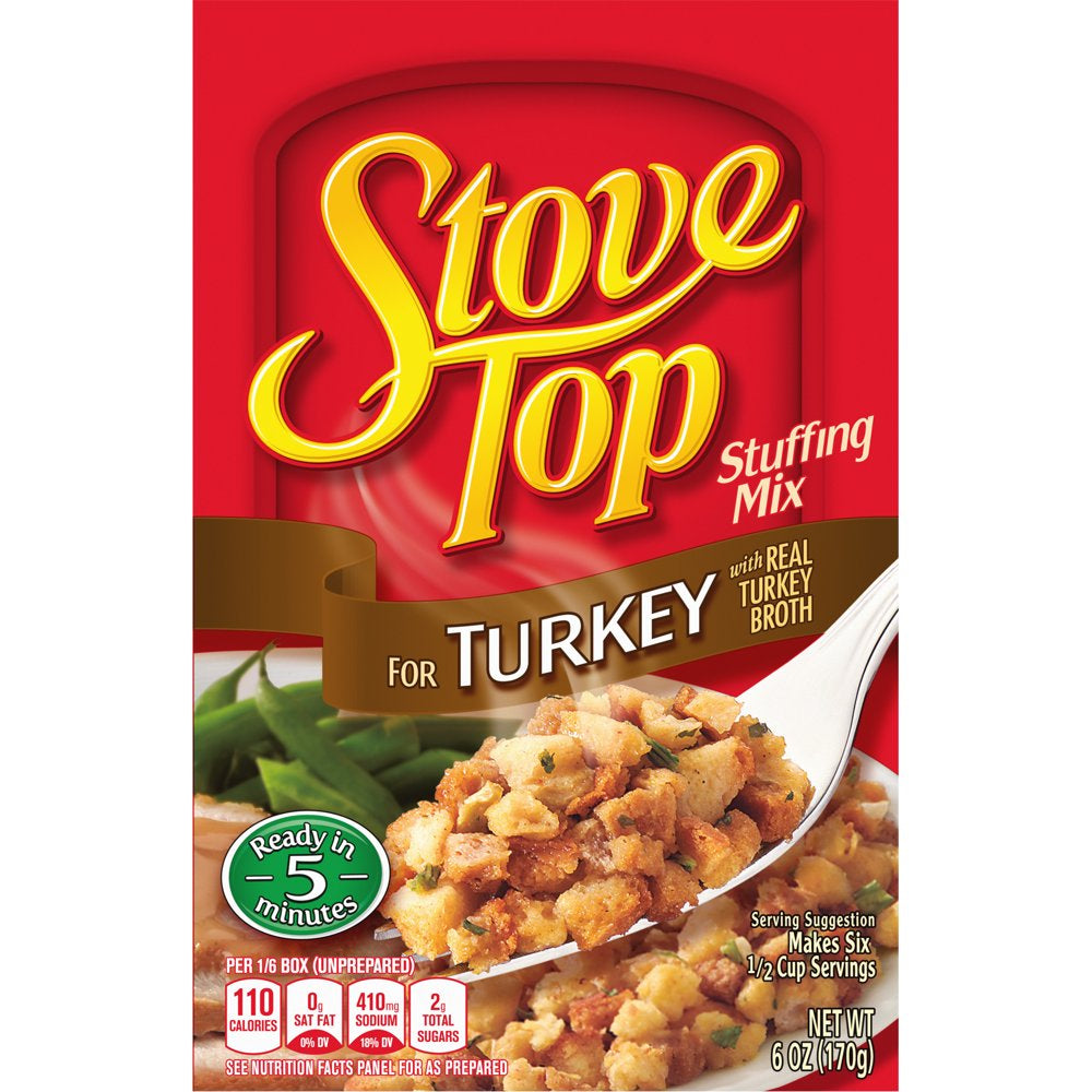 Stove Top Stuffing Mix for Turkey, 6 oz Box