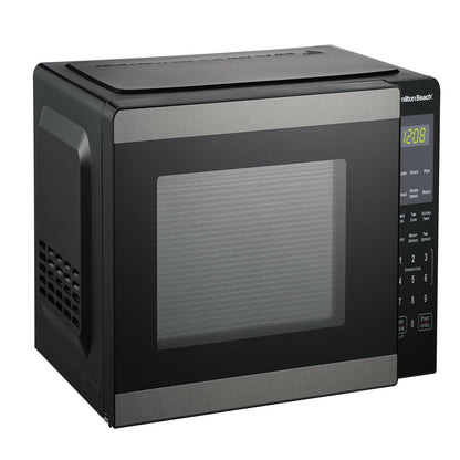 Hamilton Beach 0.9 Cu. Ft. Countertop Microwave Oven, 900 Watts, Black Stainless Steel, New